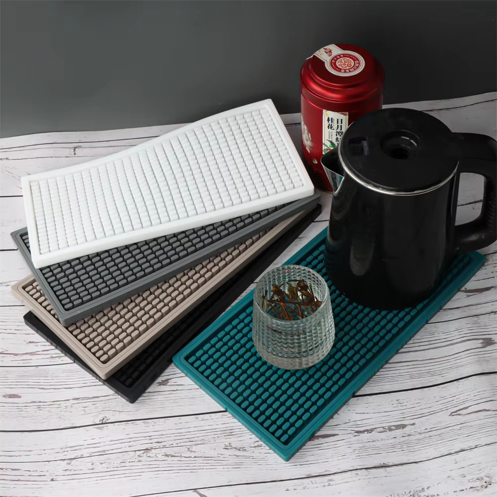 Bar Mat Rubber - แผ่นรองบาร์กาแฟซิลิโคน, ถาดรองน้ำกันลื่น, แผ่นรองเคาน์เตอร์ทนความร้อนสำหรับเครื่องชงกาแฟและตกแต่งบาร์